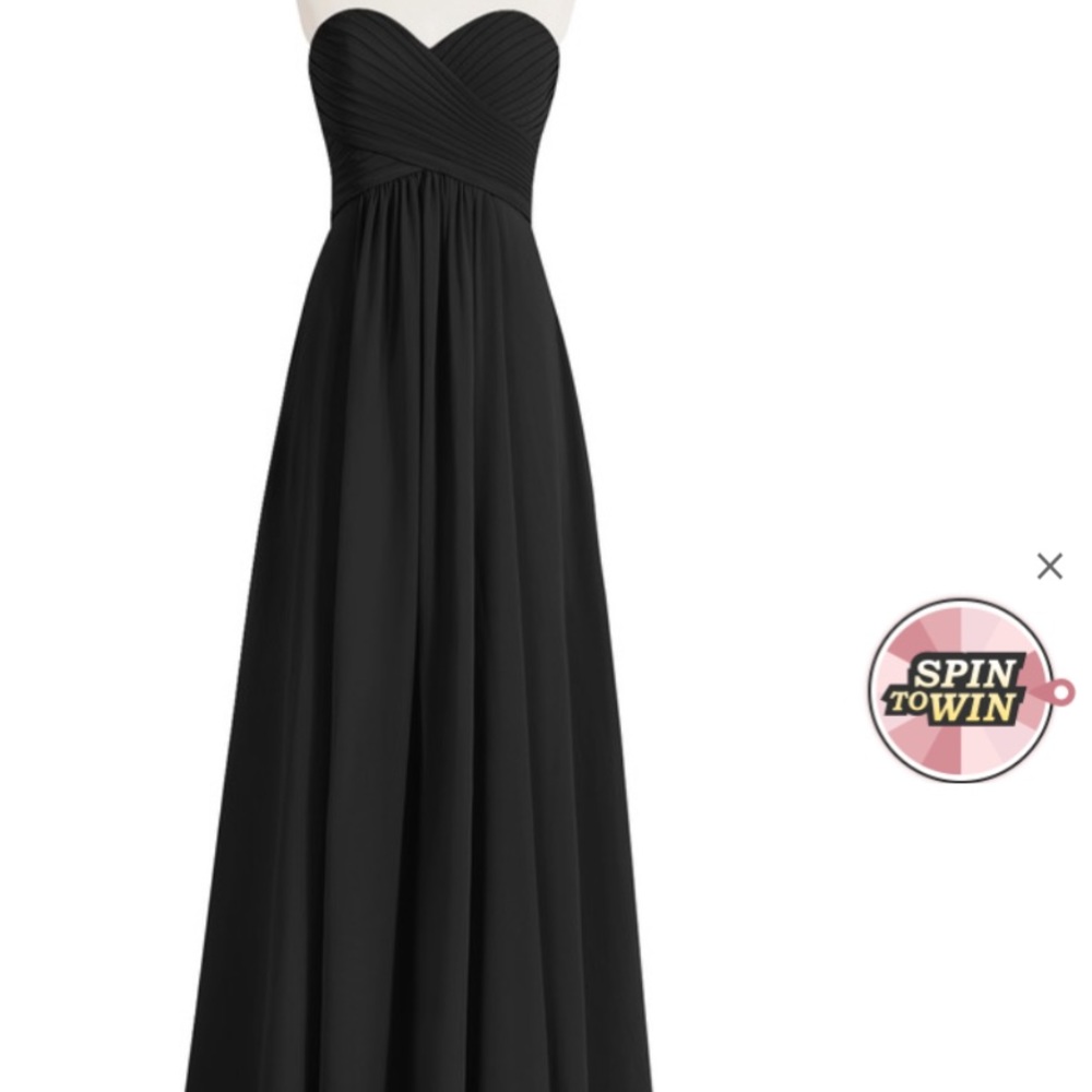 YAZMIN Black strapless sweetheart bridesmaid gown